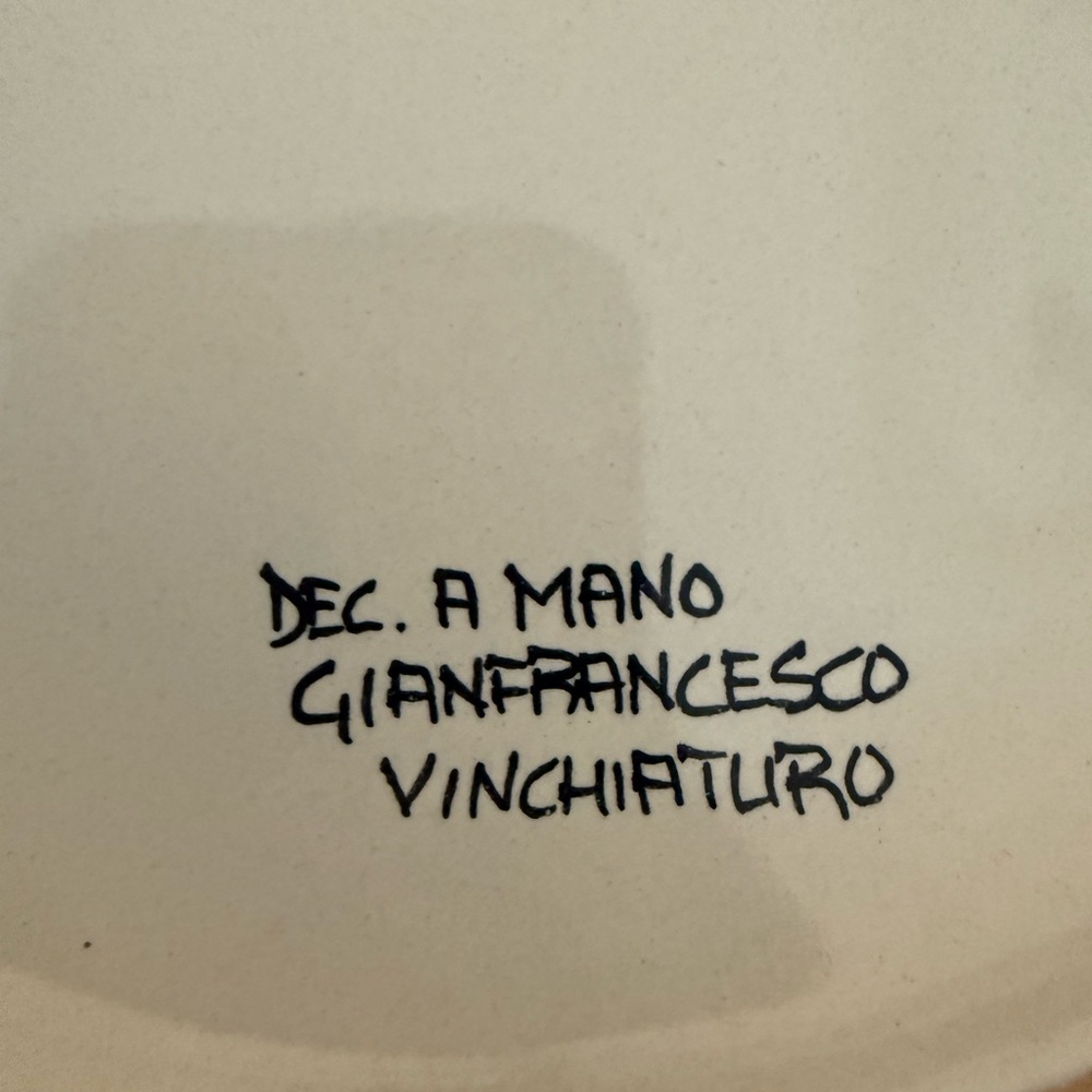 Cercemaggiore Italy Dec a mano Painted by hand -Gianfrancesco Vinchiaturo plate - Picture 5 of 5